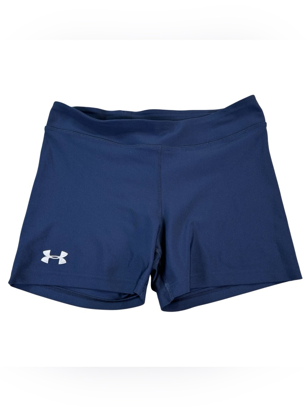 Under Armour Women’s Compression Shorty Shorts Navy HeatGear Style Estimated M